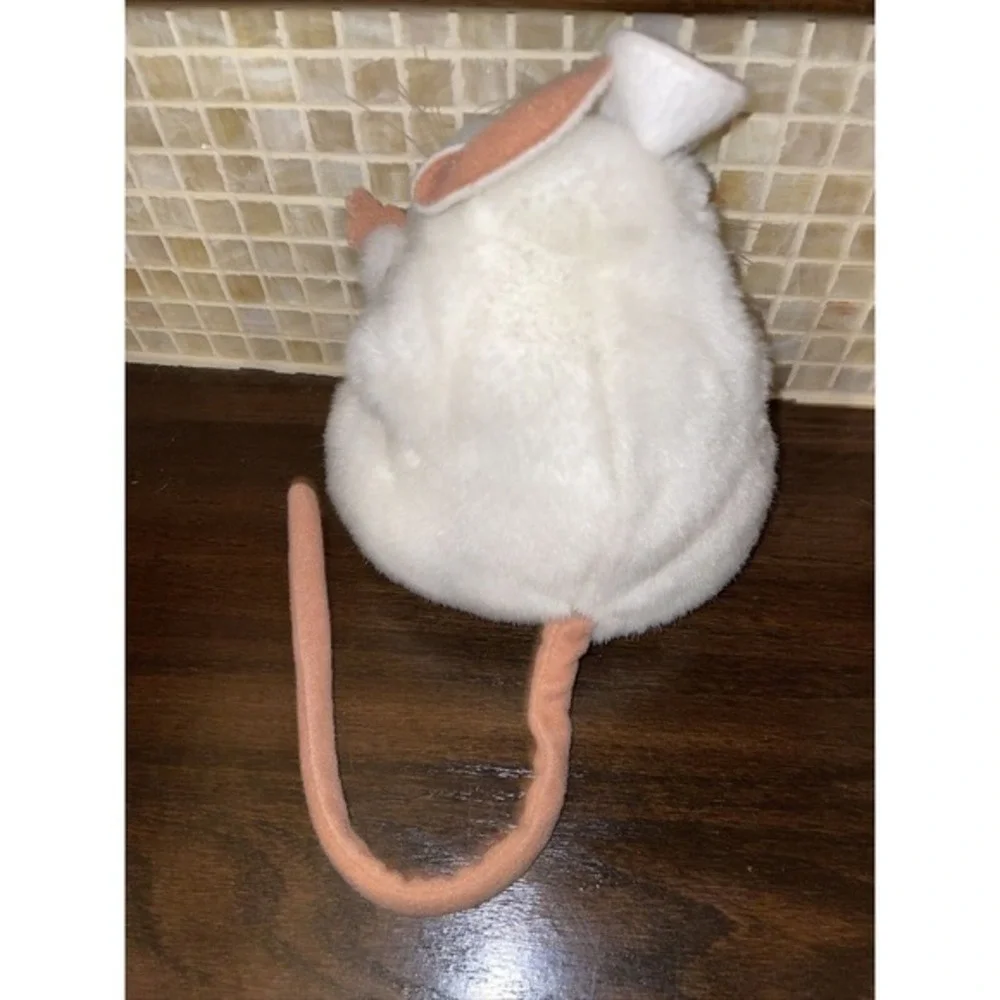 Folkmanis hand Puppet White Mouse Rat Plush Animal Long Tail 7